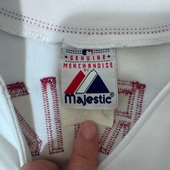 Majestic White and Red Baseball Jersey Classic Design - Picture 4 of 5